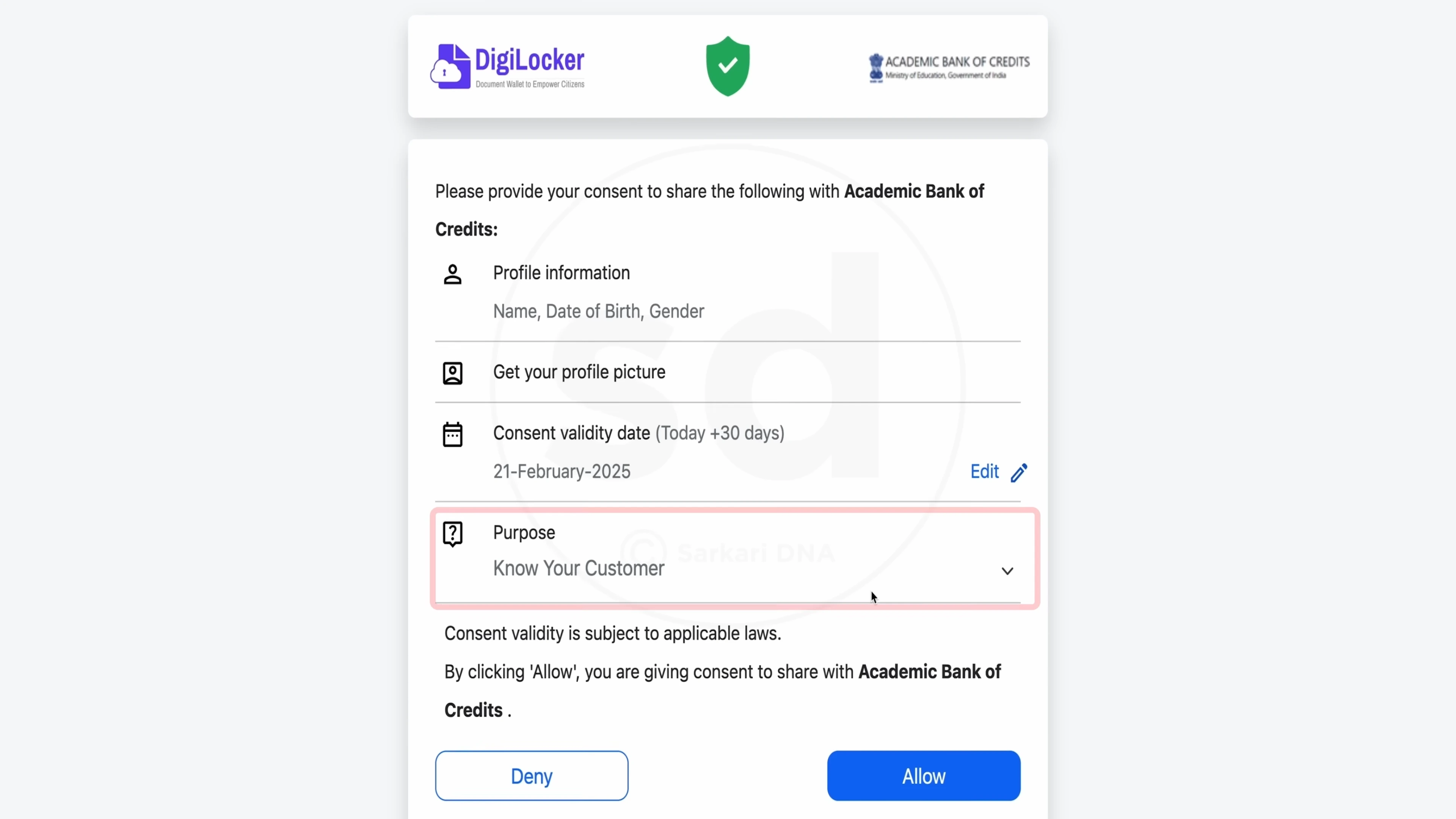 Providing Consent for APAAR ID